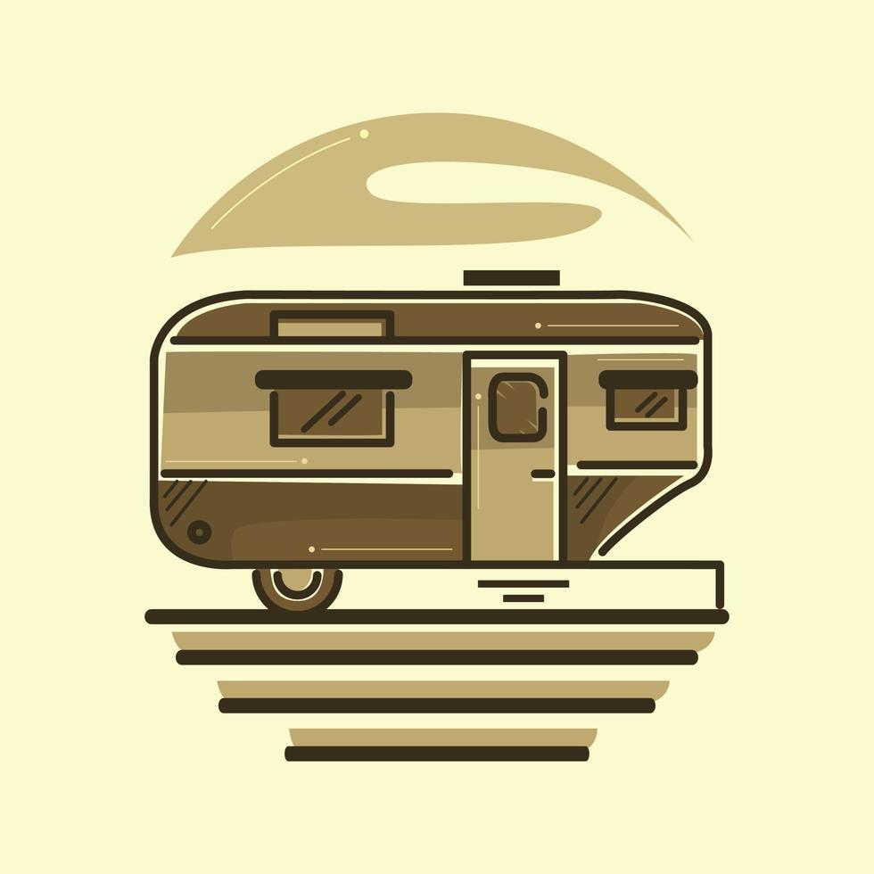 symbool icoon logo vector wijnoogst camper busje