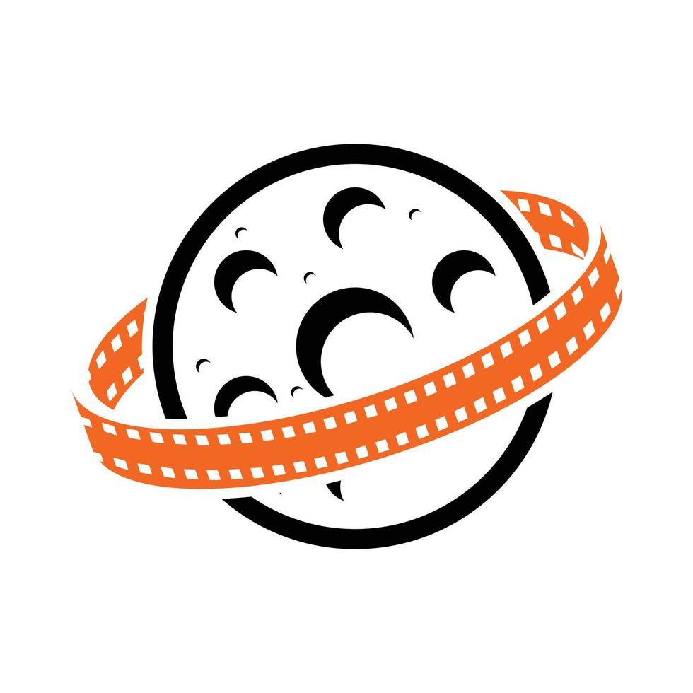 maan en film rollen vector logo icoon