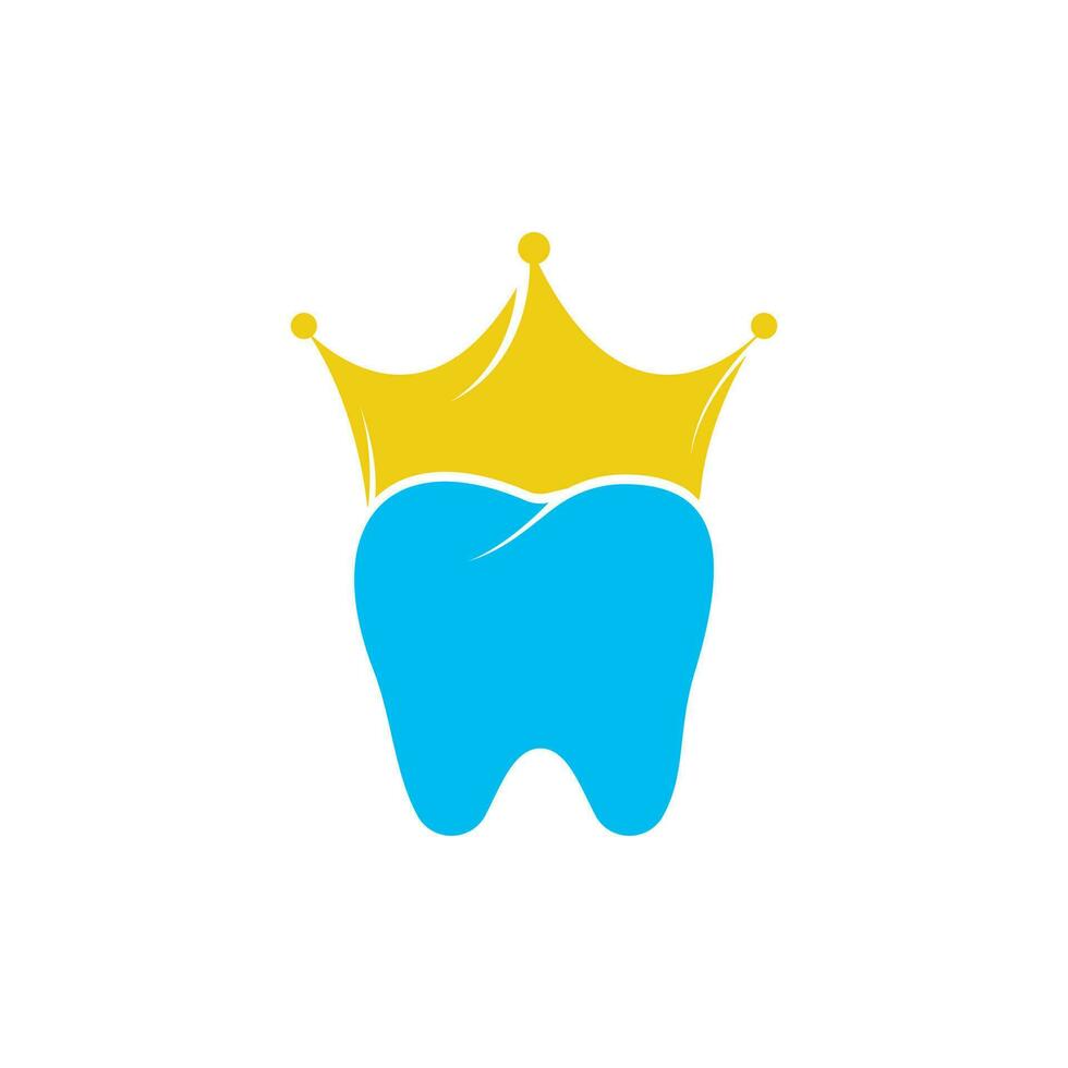 tandheelkundig koning vector logo ontwerp. tand en kroon icoon ontwerp.