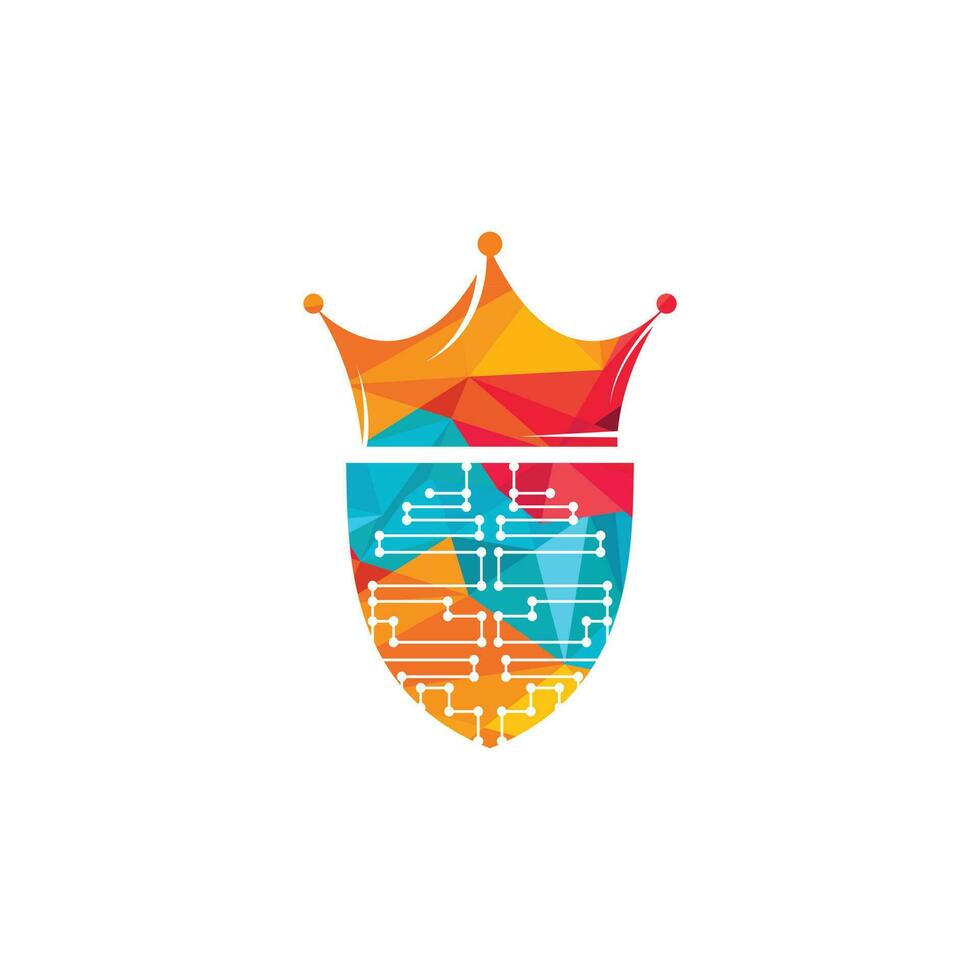digitaal kroon logo ontwerp. koning van digitaal logo verwaardigt vector. vector