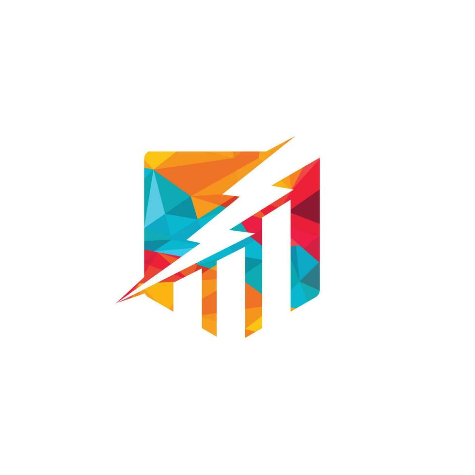 bedrijf financiën logo met concept van onweersbui. vector