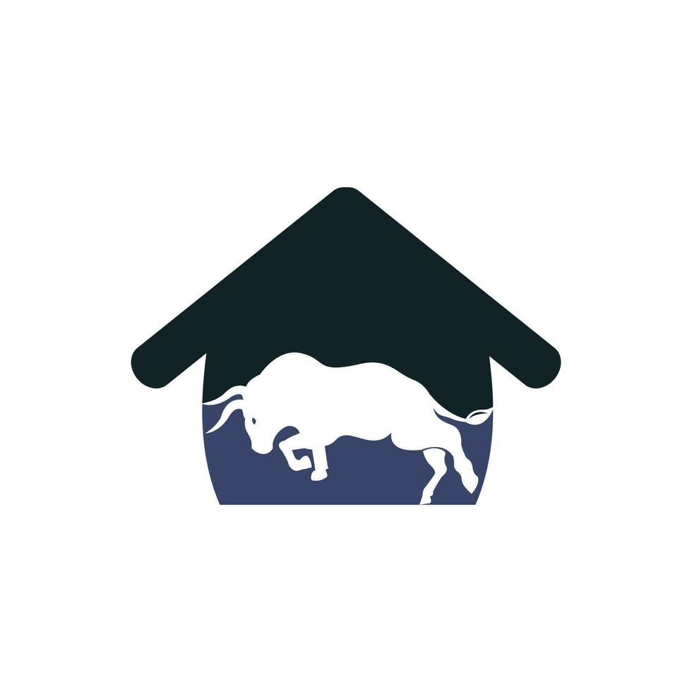 stier huis vector logo ontwerp.