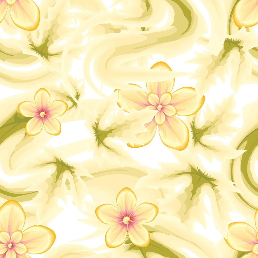 abstract beige roze frangipani bloem achtergrond vector decoratief naadloos tropisch bloemen patroon in de mode. kleurrijk elegant bloemen. bloemen achtergrond. exotisch keerkring. zomer ontwerp. herfst. vallen