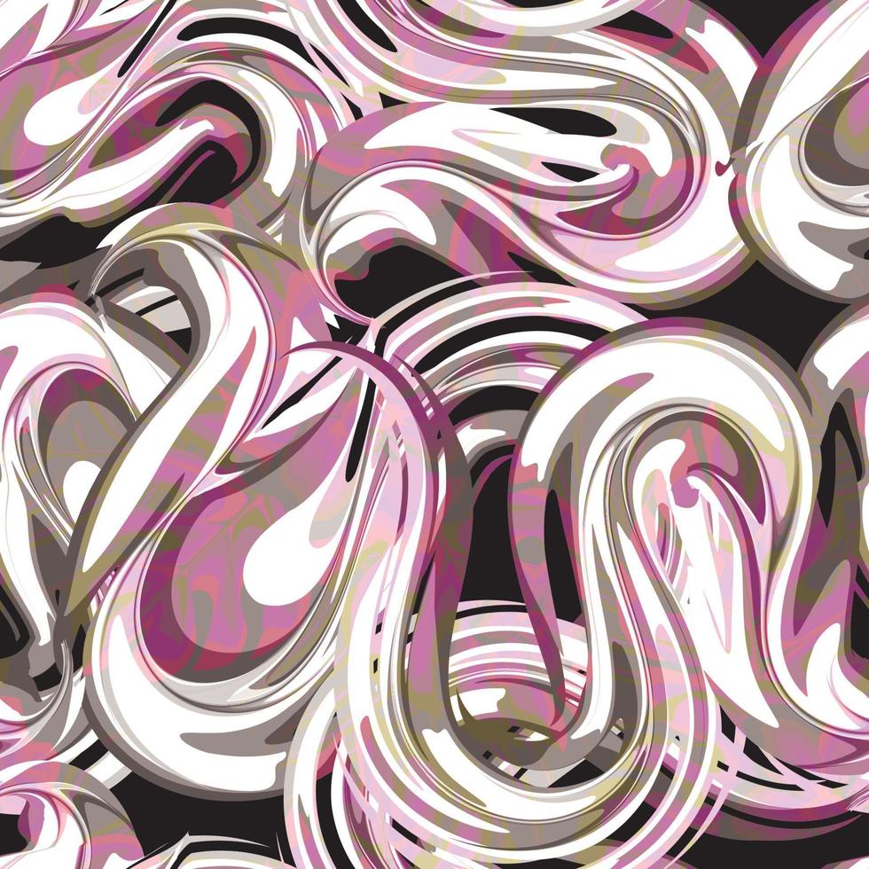 kleurrijk abstract vloeistof achtergrond naadloos patroon. grijs en roze met zwart achtergrond decoratief. vector ontwerp