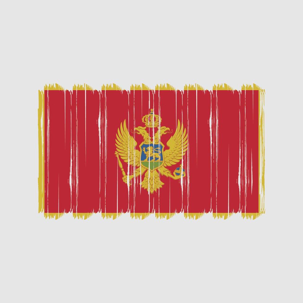 Montenegro vlag borstel vector. nationaal vlag borstel vector ontwerp