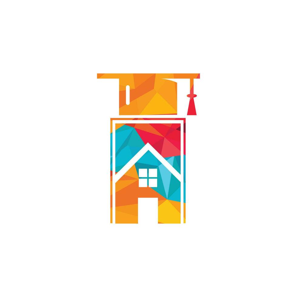 huis school- onderwijs logo ontwerp. leerling behuizing logo sjabloon. vector