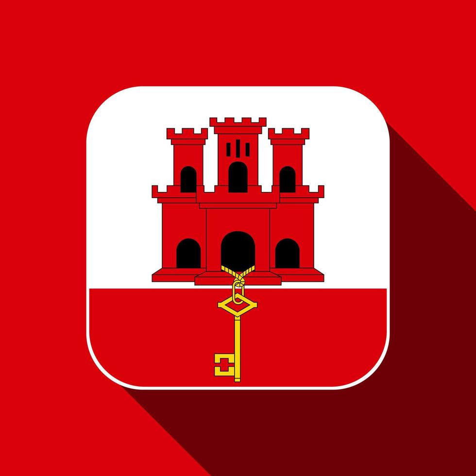 Gibraltar vlag, officiële kleuren. vectorillustratie. vector
