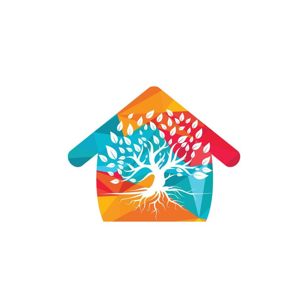 huis boom wortels vector logo ontwerp.