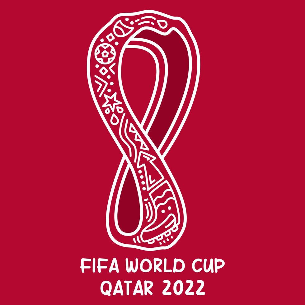 fifa wereld kop qatar tekenfilm tekening hand- getrokken vector illustratie vlak stijl. geschikt voor mascotte logo.