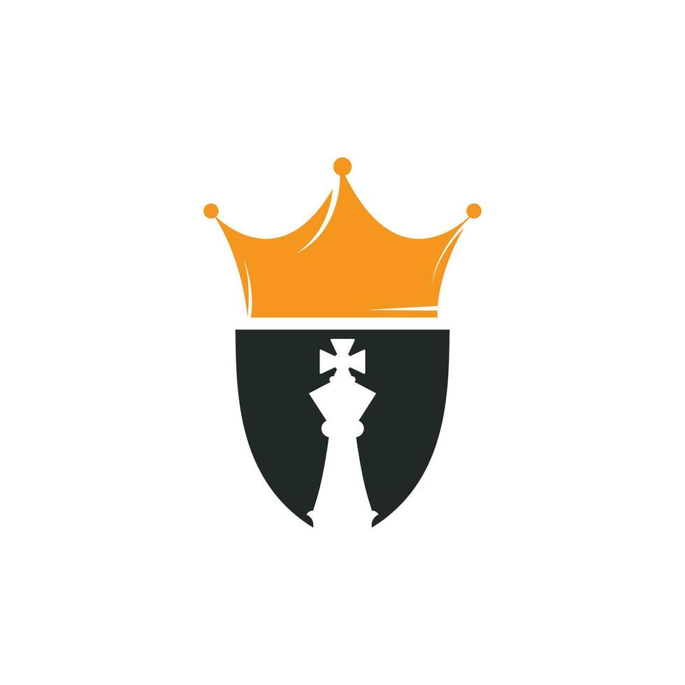 schaak koning vector logo ontwerp. schaak kroon logo icoon ontwerp vector.