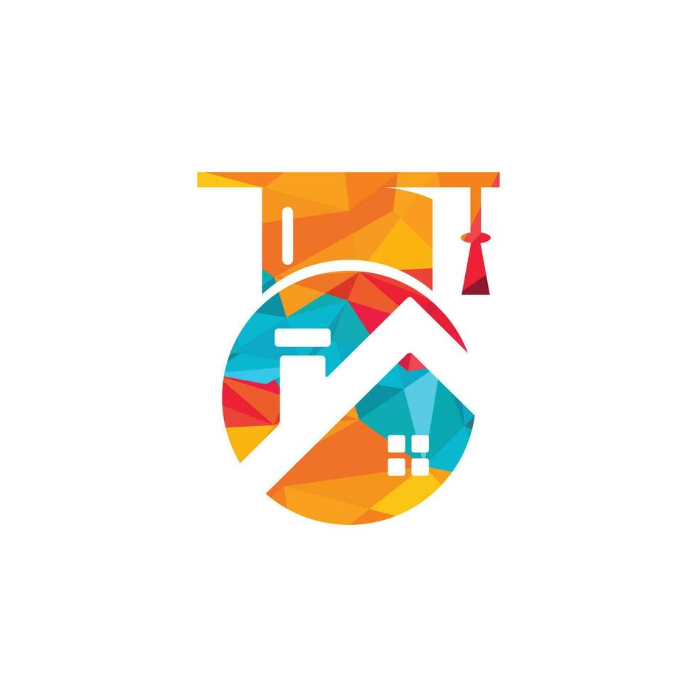 huis school- onderwijs logo ontwerp. leerling behuizing logo sjabloon. vector