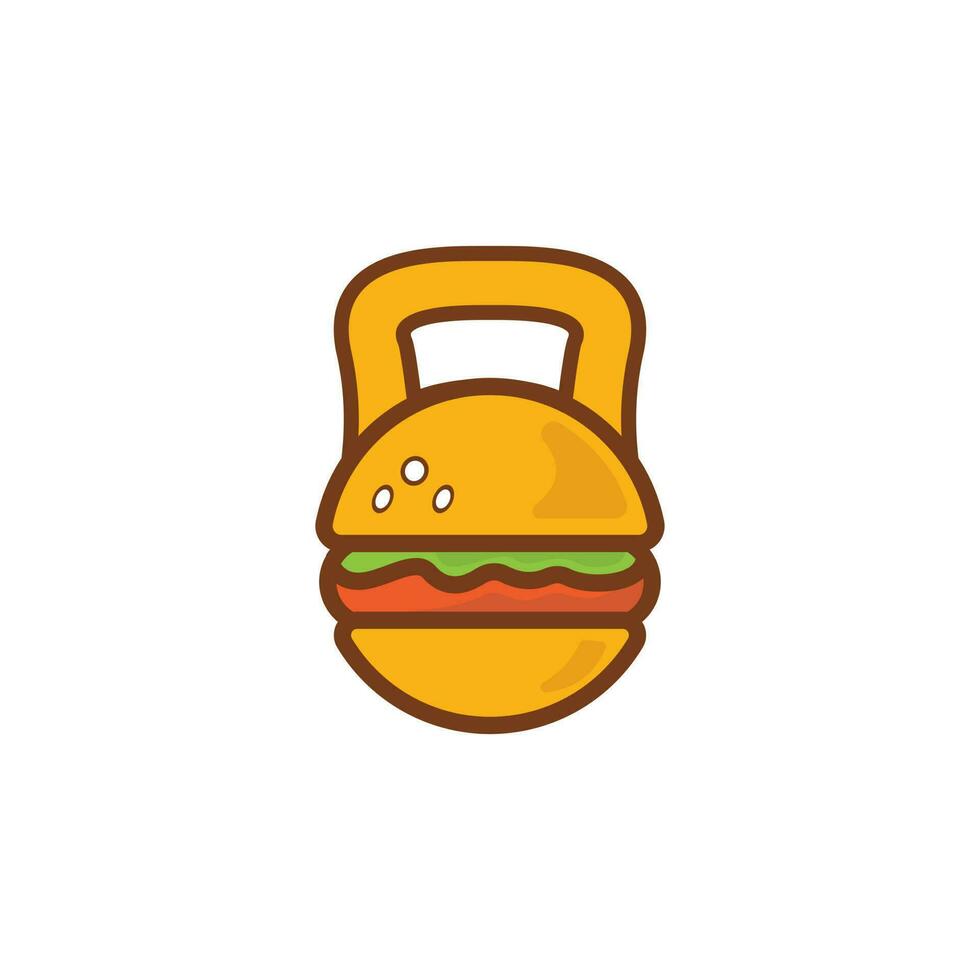 sterk hamburger vector logo ontwerp. halter en hamburger icoon.