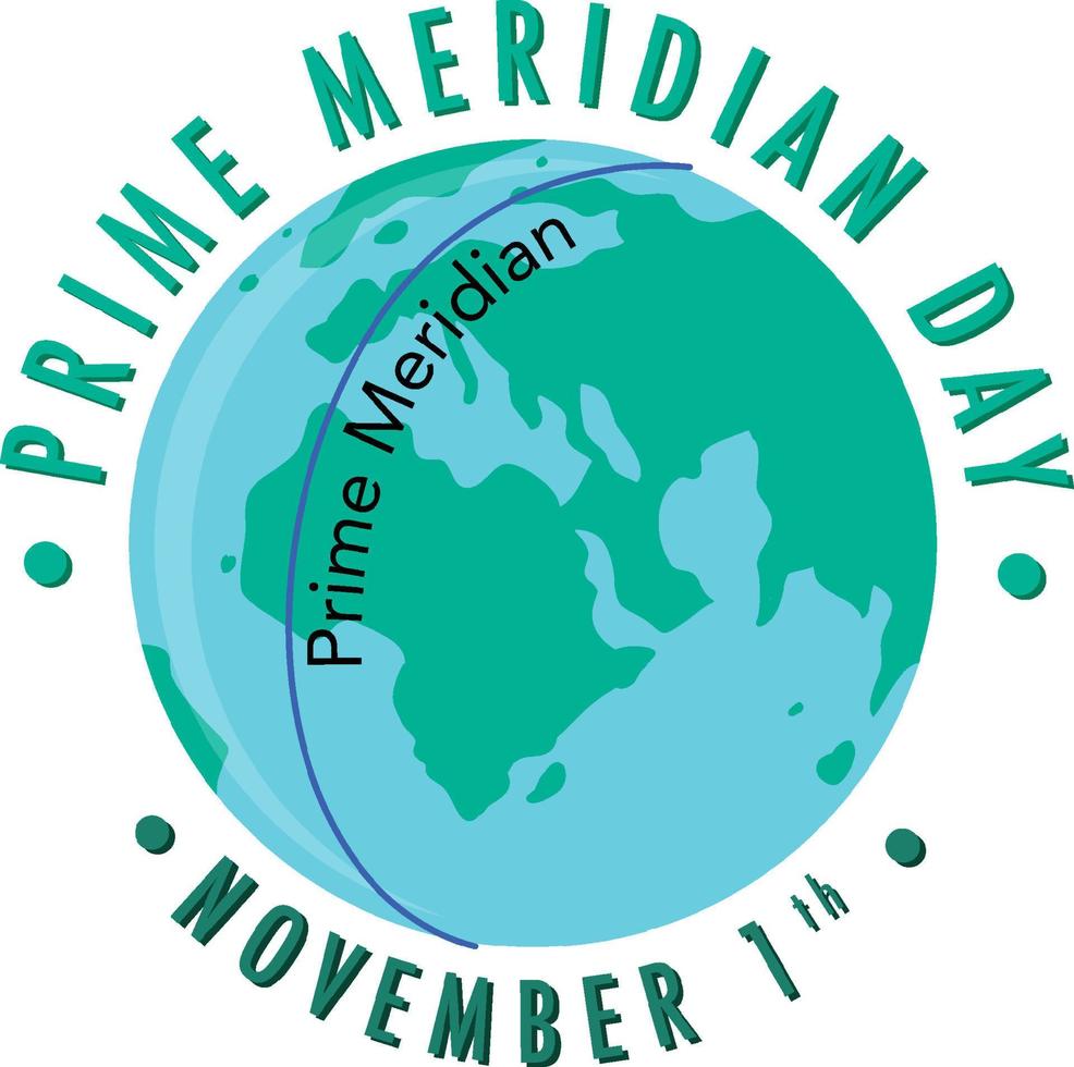 eerste meridiaan dag logo concept vector