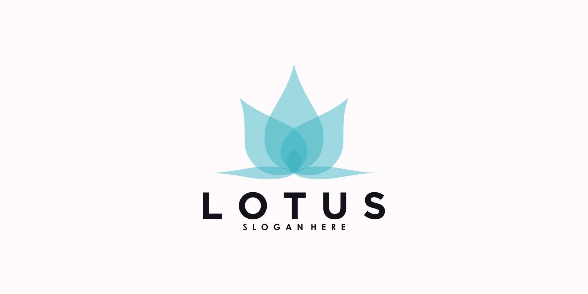 lotus logo ontwerp met creatief concept premie vector