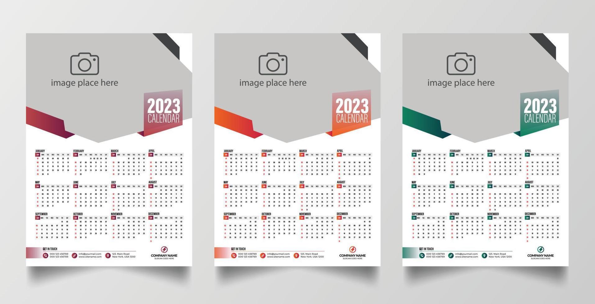 2023 kalender ontwerp sjabloon vector