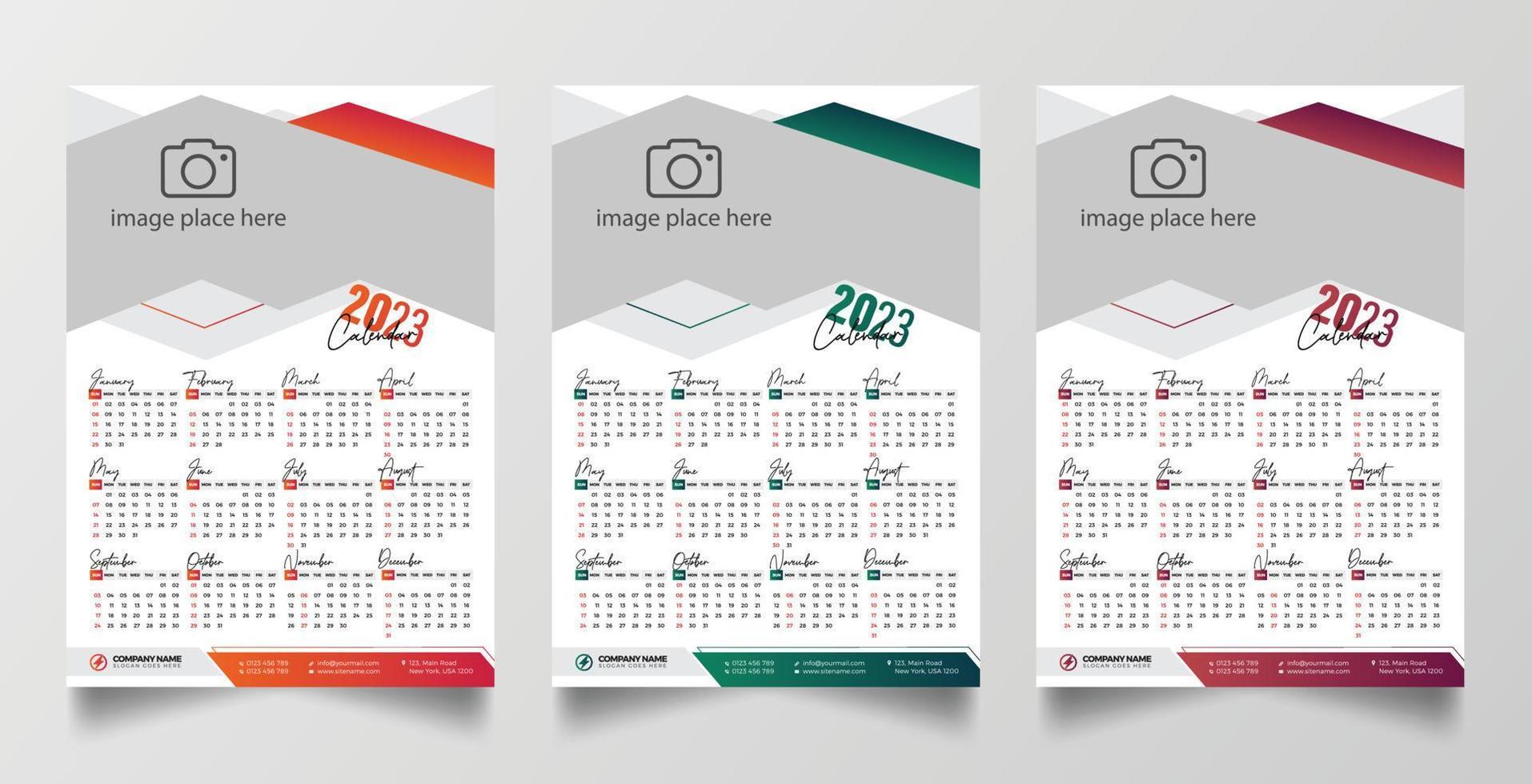 2023 kalender ontwerp sjabloon vector