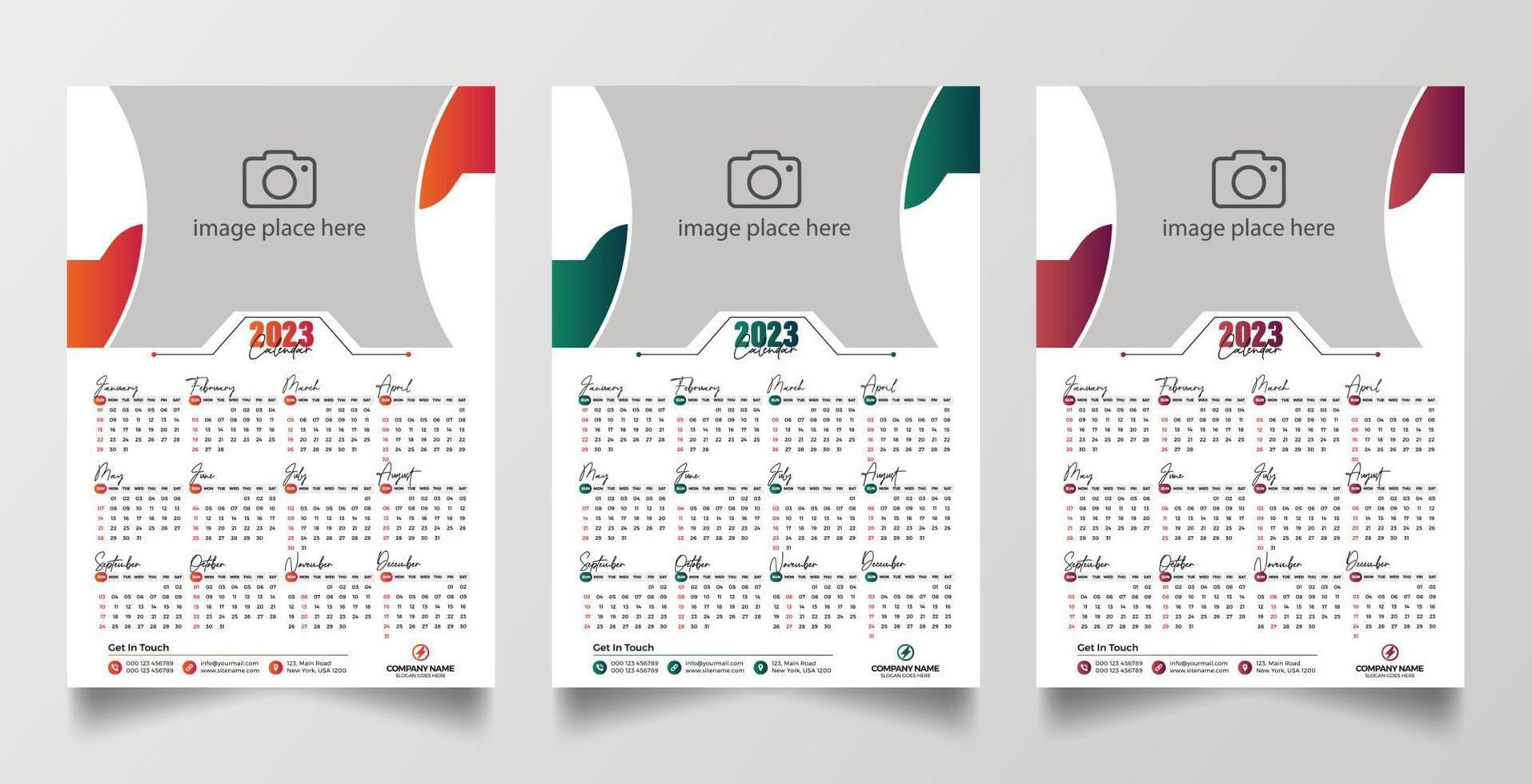 2023 kalender ontwerp sjabloon vector