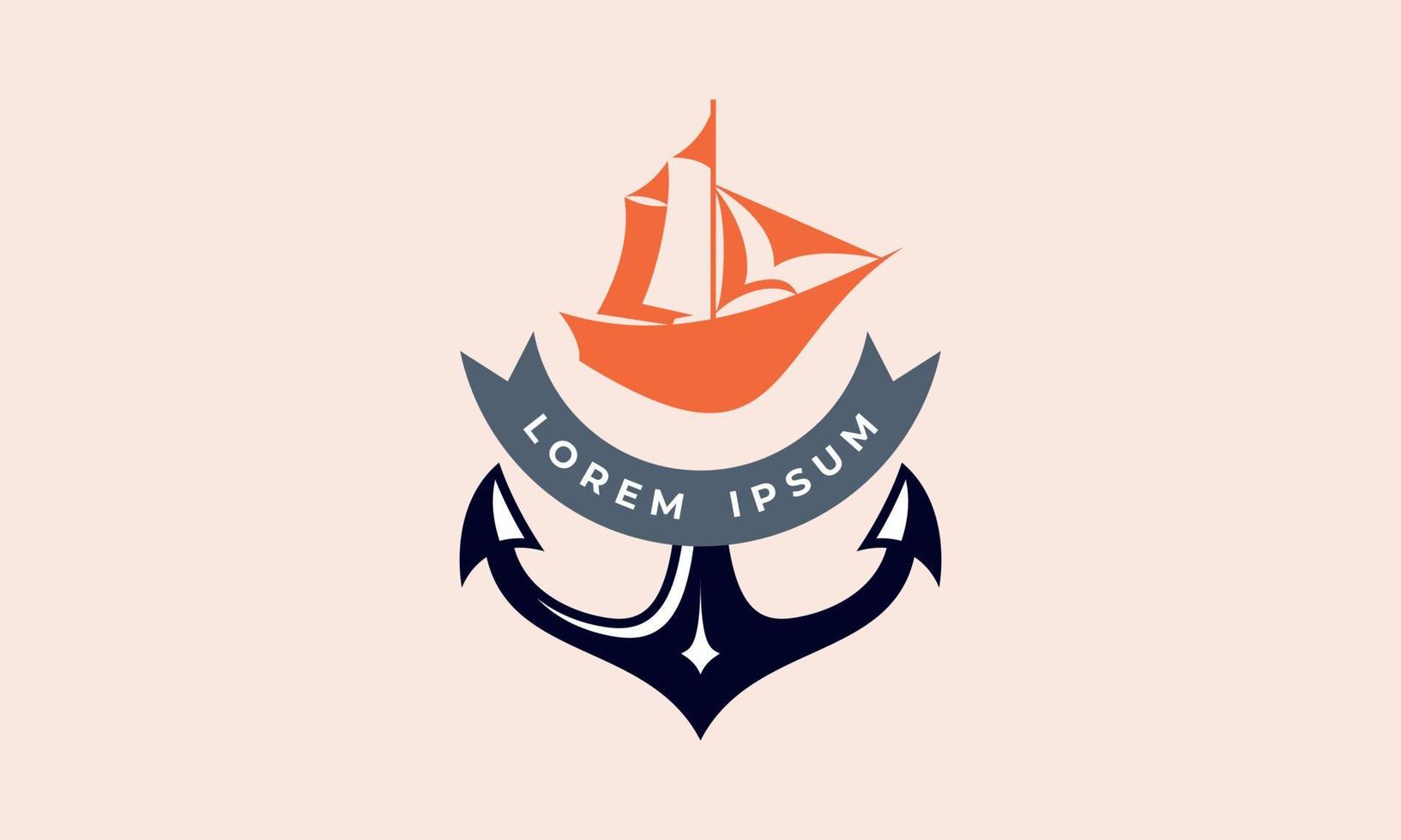 avontuur boot, zeilboot en boot reis logo ontwerp vector sjabloon