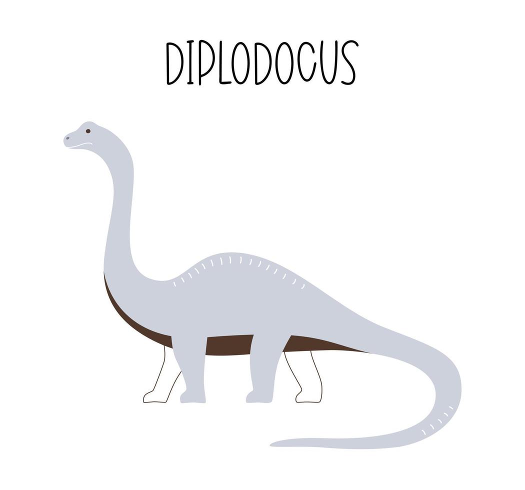 vector illustratie van een wild prehistorisch dier dinosaurus diplodocus. geïsoleerd blauw monster