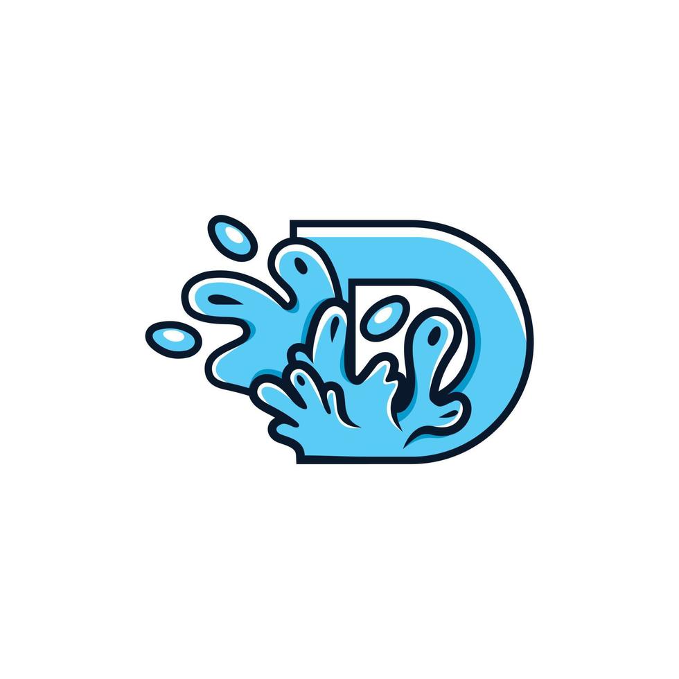 brief d water plons zuiver gemakkelijk logo vector