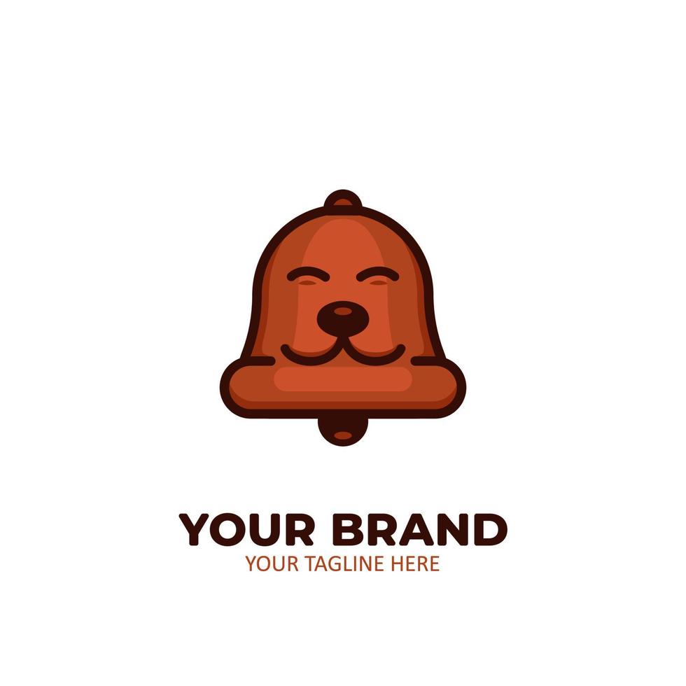 dier huisdier hond klok logo icoon schattig glimlach gezicht illustratie vector