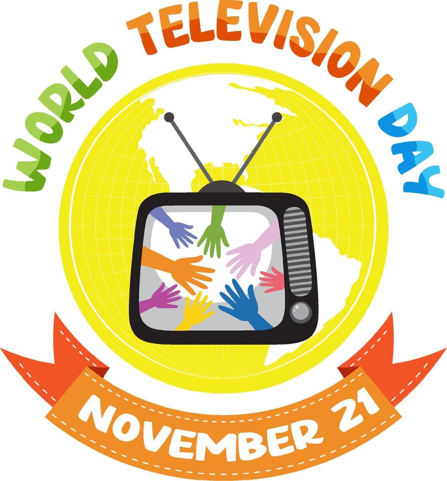 wereld televisie dag logo ontwerp vector