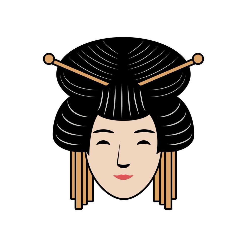 geisha japans karakter vector