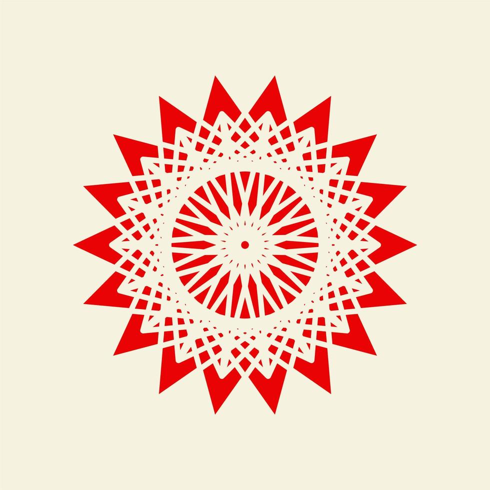 mandala van kleur donker oranje met een pastel achtergrond vector illustratie ontwerp