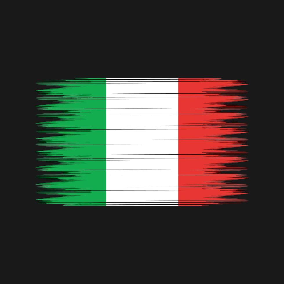 italië vlag borstel. nationale vlag vector