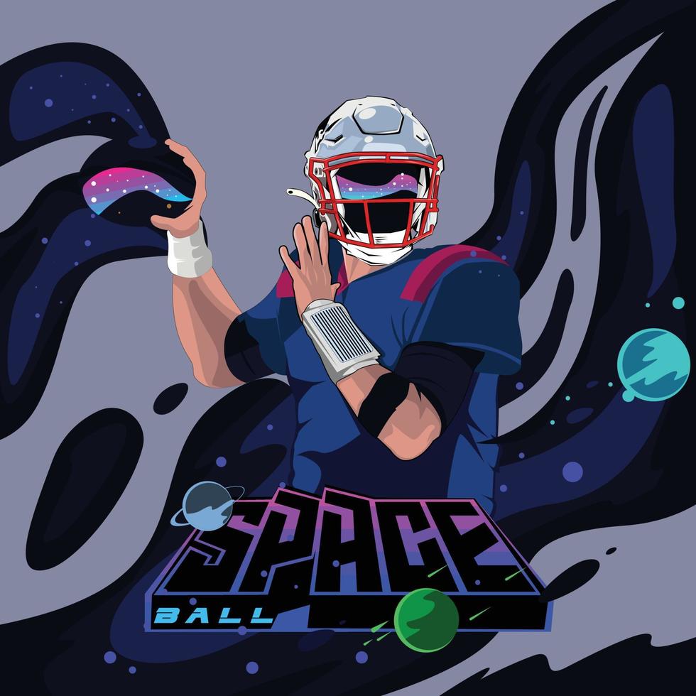 amerikaans Amerikaans voetbal speler in ruimte vector