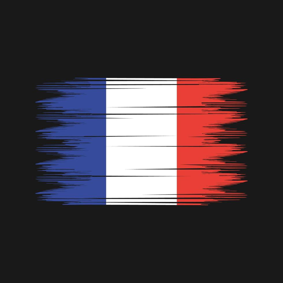 Frankrijk vlag borstel vector. nationaal vlag borstel vector