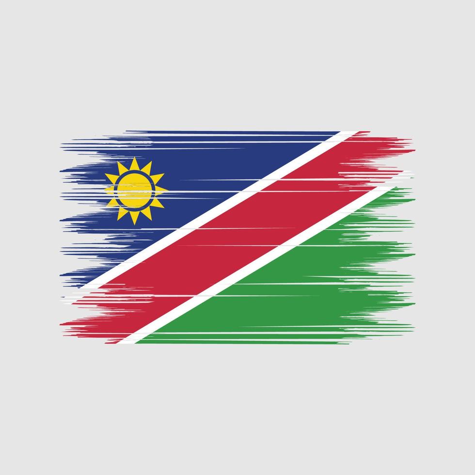 Namibië vlag borstel vector. nationaal vlag borstel vector