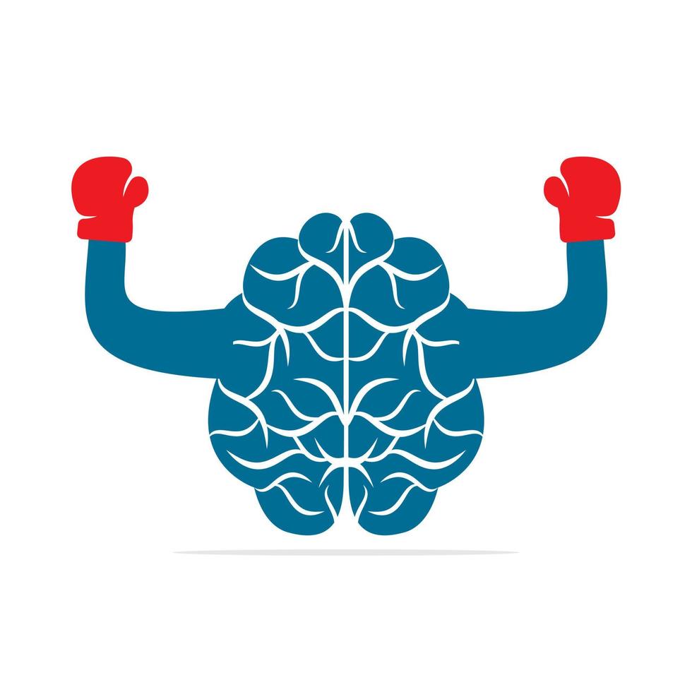 hersenen boksen logo concept ontwerp. macht hersenen logo vector ontwerp.