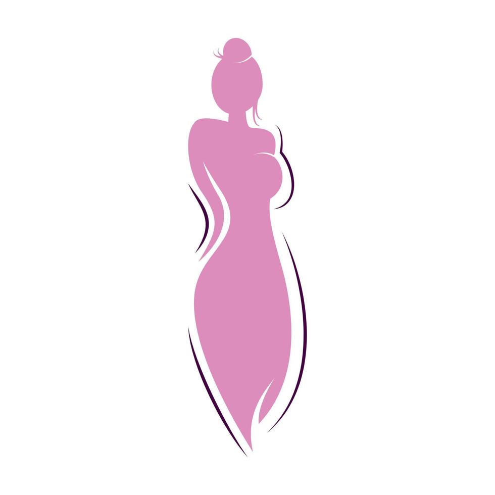 mooi mode vrouw logo ontwerpen sjabloon. natuurlijk schoonheid, yoga en massage logo. vector