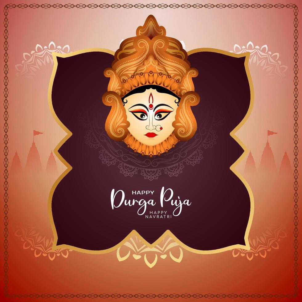 elegant gelukkig navratri en durga puja cultureel Indisch festival achtergrond vector