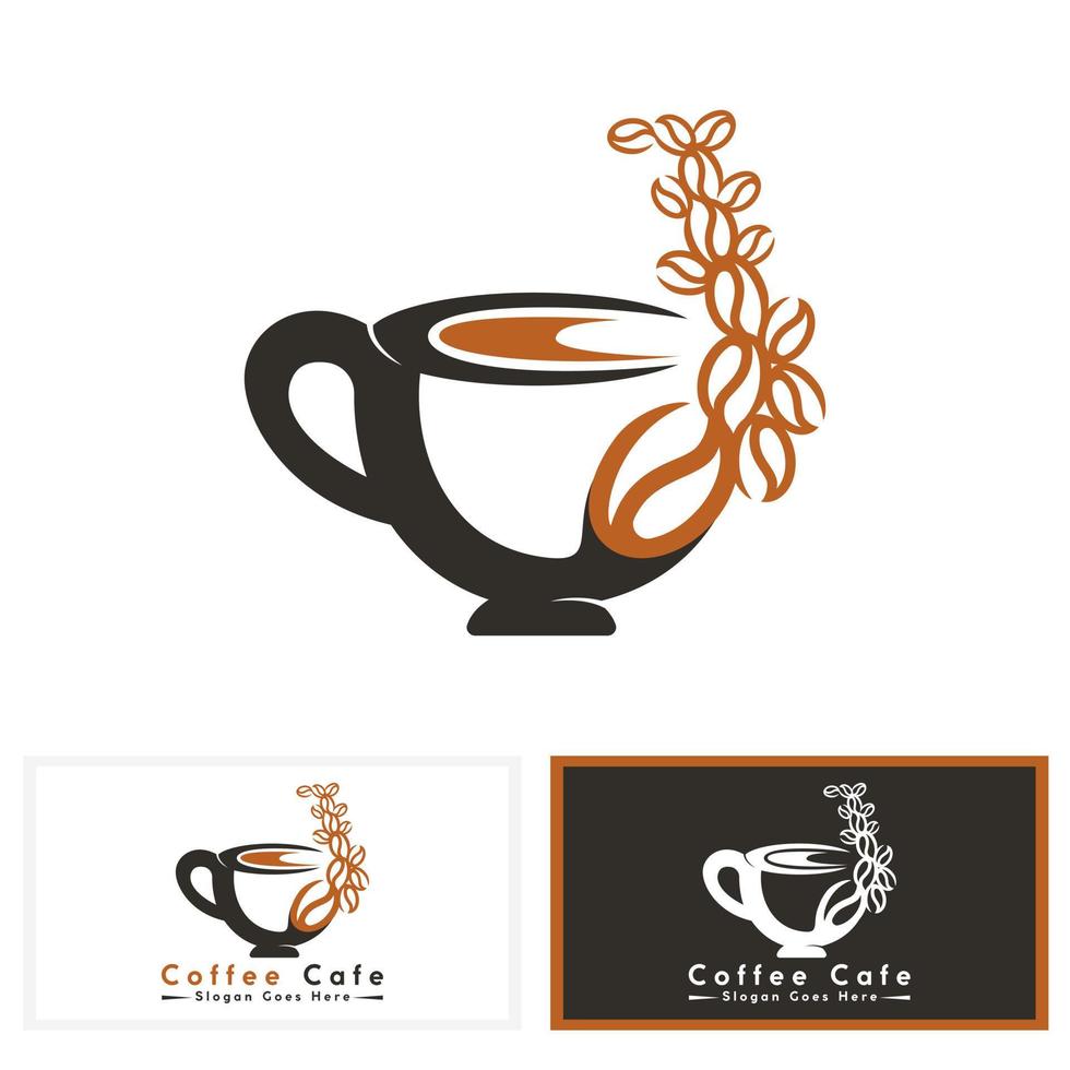 gemakkelijk modern koffie en cafe logo ontwerp sjabloon. koffie logo concept ontwerp. vector