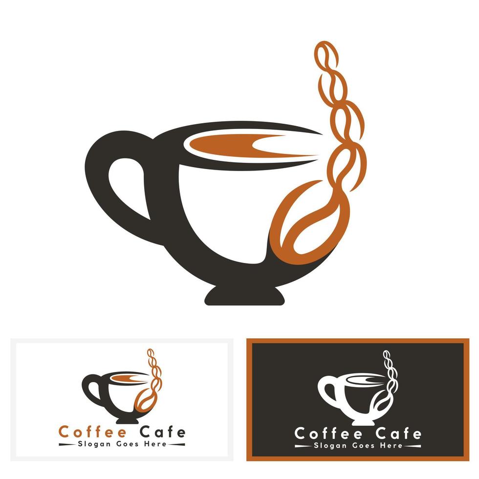 gemakkelijk modern koffie en cafe logo ontwerp sjabloon. koffie logo concept ontwerp. vector