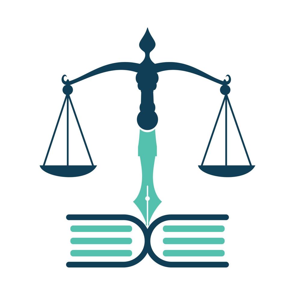onderwijs wet balans en advocaat monogram logo ontwerp. wet firma Open boek logo ontwerp. vector