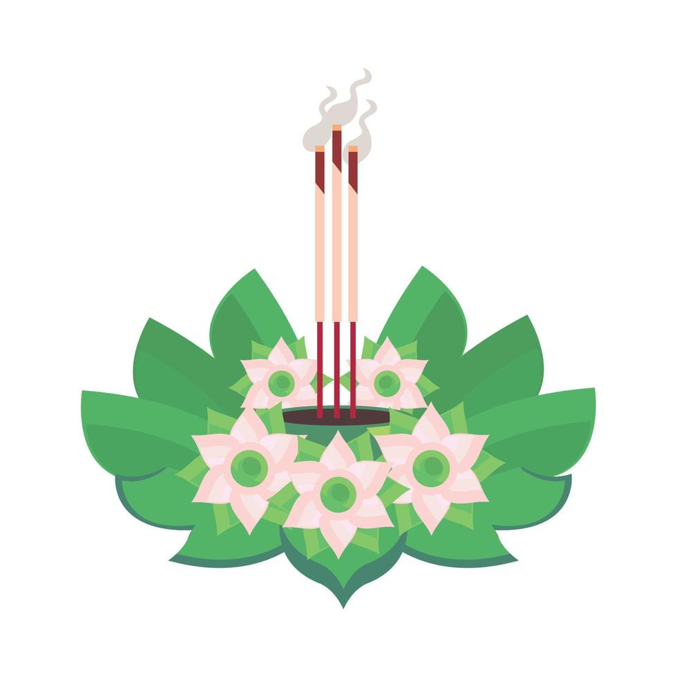 loy krathong wierook stokjes vector