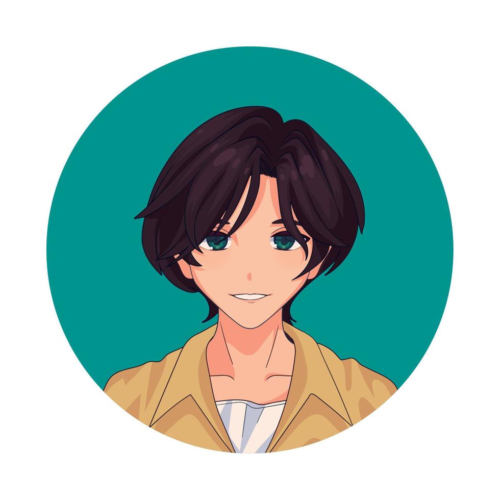 jongen anime avatar vector