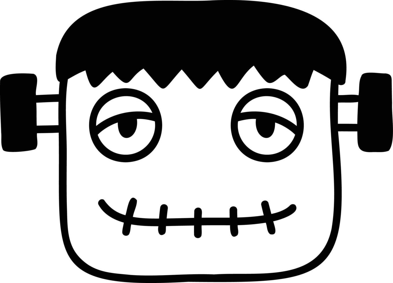 hand- getrokken zombie hoofd illustratie vector