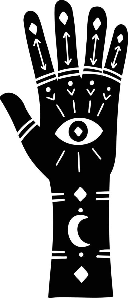 hand- getrokken boho stijl handen illustratie vector