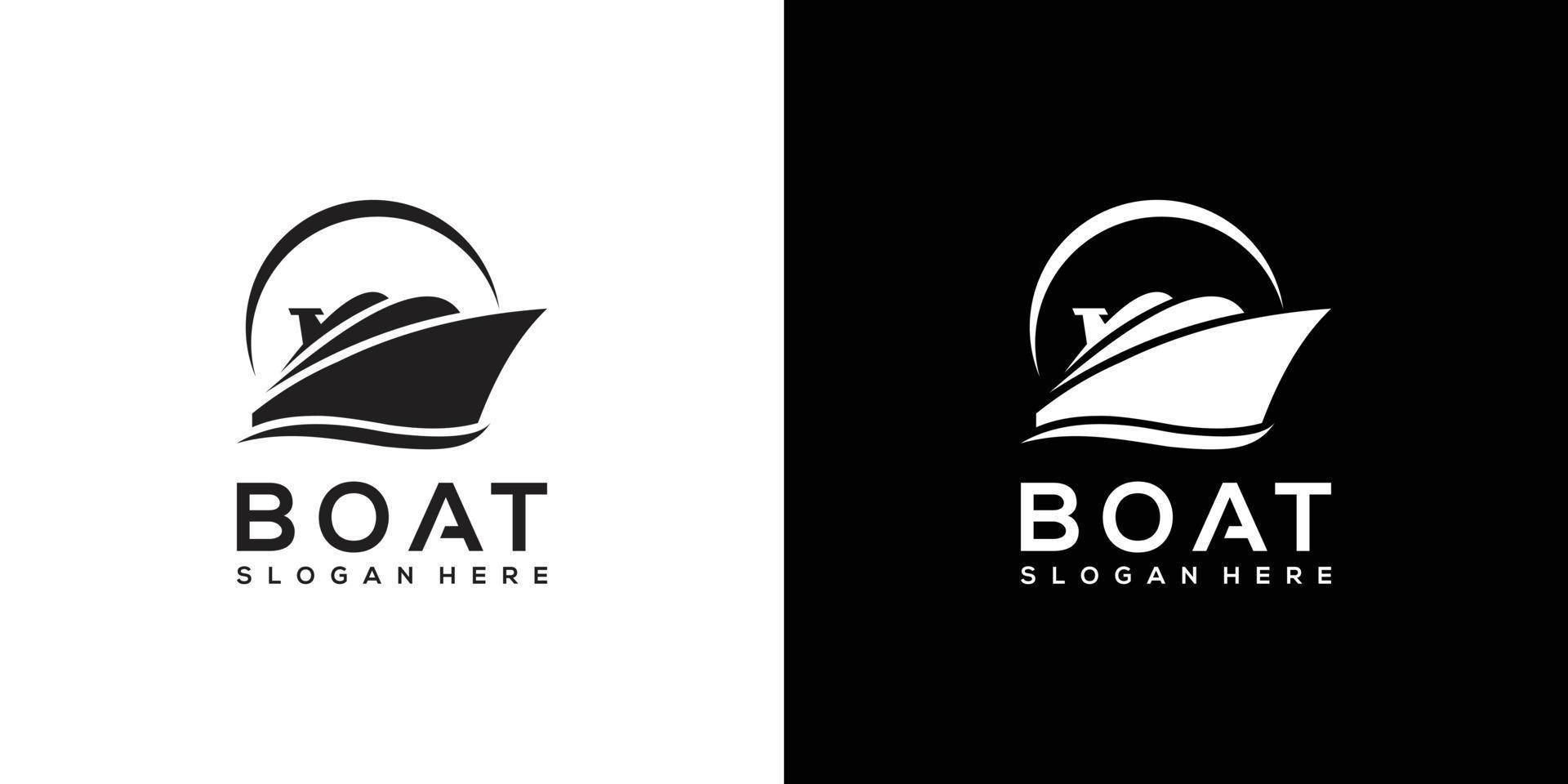 boot logo vector ontwerpsjabloon