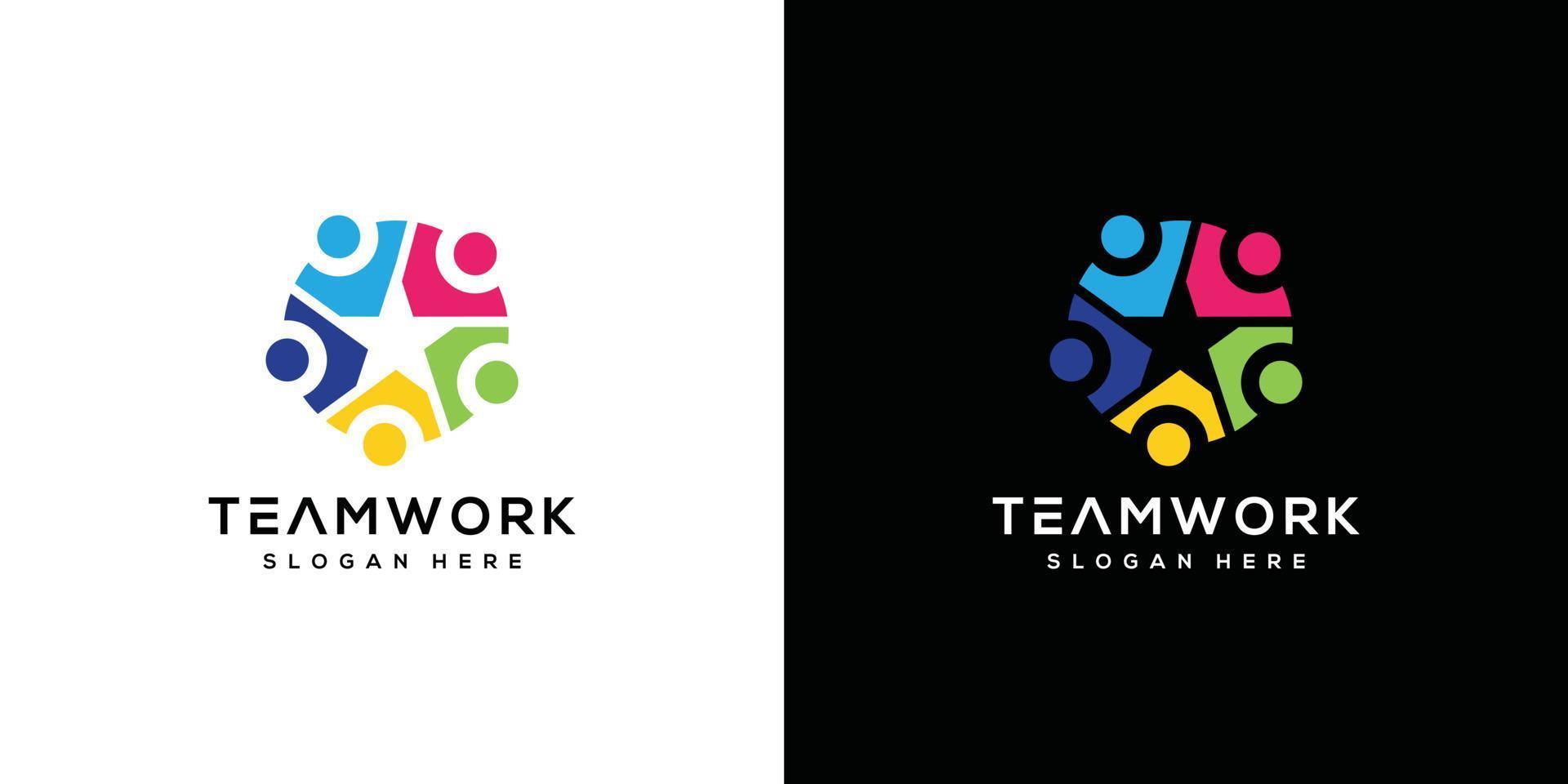 teamwerk mensen gemeenschap logo ontwerp vector