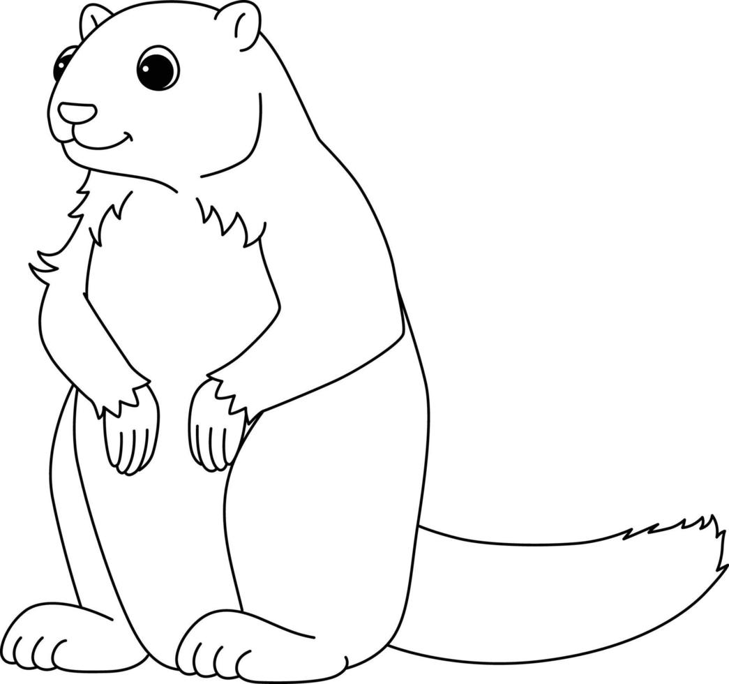 marmot dier geïsoleerd kleur bladzijde voor kinderen vector