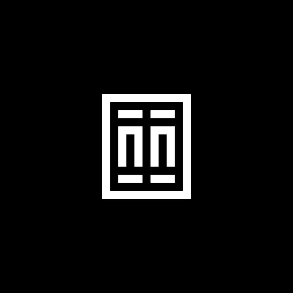 nn eerste logo met plein rechthoekig vorm stijl vector