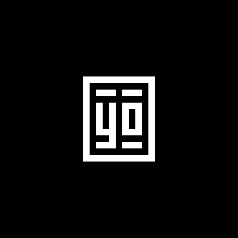 yo eerste logo met plein rechthoekig vorm stijl vector