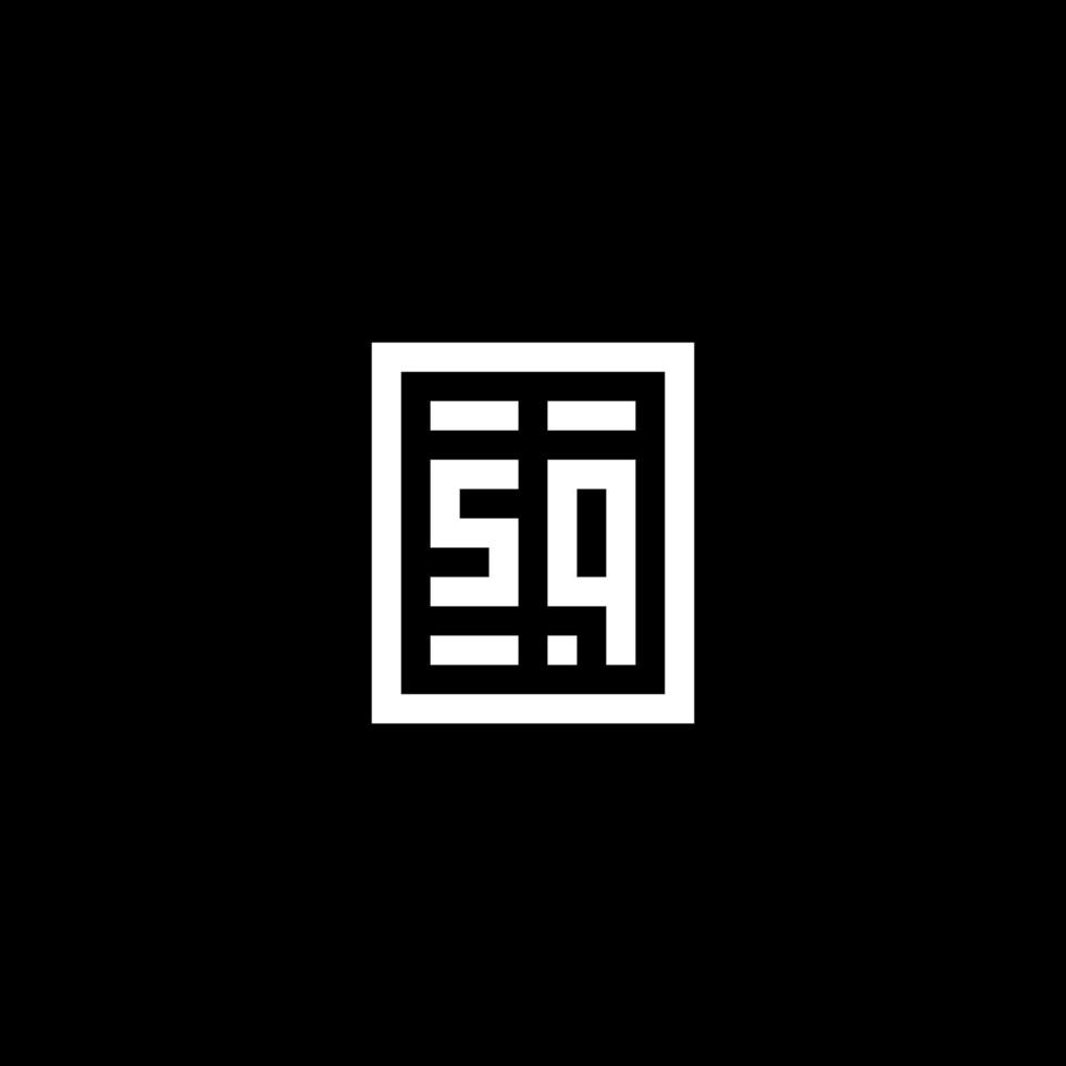 sq eerste logo met plein rechthoekig vorm stijl vector