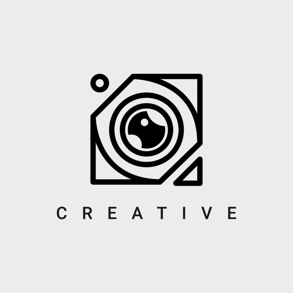 abstract camera lijn logo illustratie vector