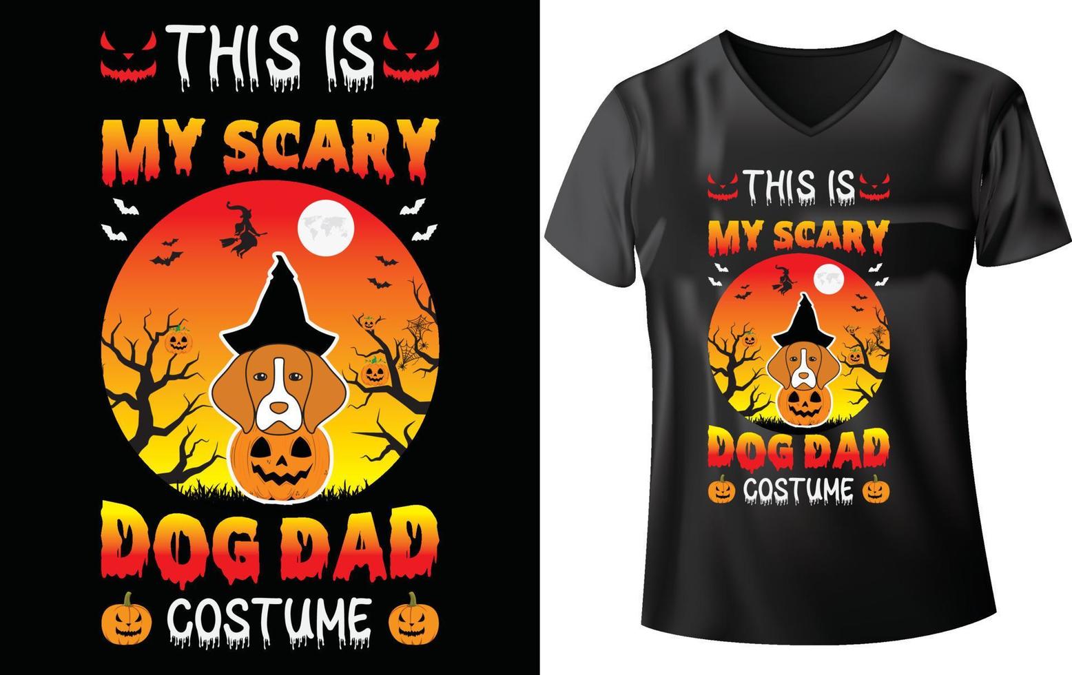 halloween hond t-shirt ontwerp vector